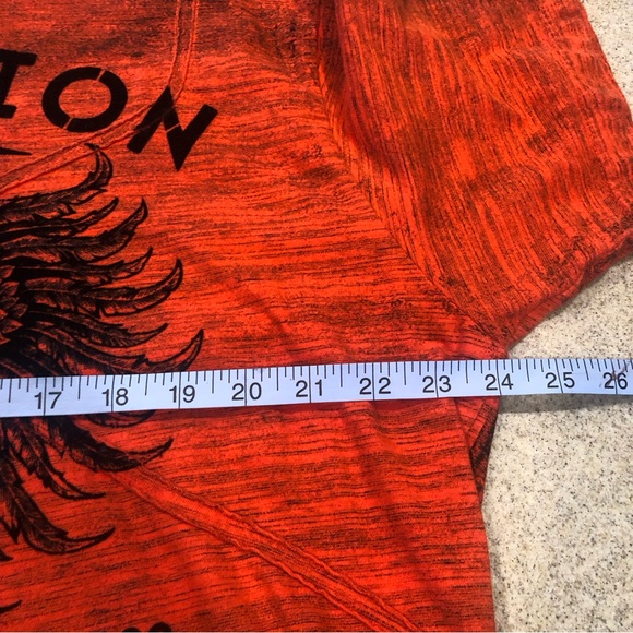 2X Affliction burntorange/red with black velvety lettering - Picture 9 of 9